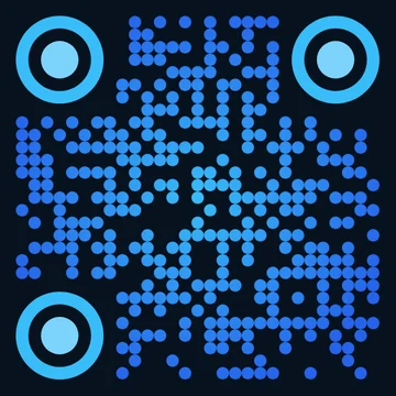 Ocean blue QR code example